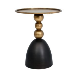 ΜΕΤΑΛΛΙΚΟ ΣΤΡΟΓΓΥΛΟ ΤΡΑΠΕΖΑΚΙ ΓΩΝΙΑΣ Fylliana FL012 ΜΑΥΡΟ-ΜΠΡΟΝΖΕ ΧΡΩΜΑ 50x55εκ