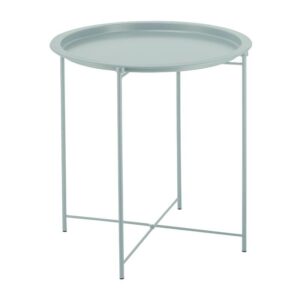 ΜΕΤΑΛΛΙΚΟ ΣΤΡΟΓΓΥΛΟ ΤΡΑΠΕΖΑΚΙ ΣΑΛΟΝΙΟΥ Fylliana WR MINT ΧΡΩΜΑ 47x50εκ