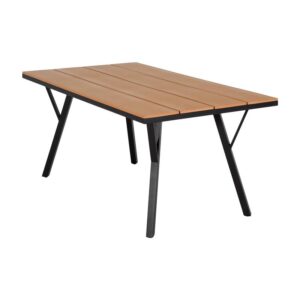 ΜΕΤΑΛΛΙΚΟ ΤΡΑΠΕΖΙ ΚΗΠΟΥ Fylliana FL6514 ΜΕ ΕΠΙΦΑΝΕΙΑ POLYWOOD ΧΡΩΜΑ ΓΚΡΙ 160x91x72εκ s.of