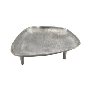 ΜΕΤΑΛΛΙΚΟΣ ΔΙΑΚΟΣΜΗΤΙΚΟΣ ΔΙΣΚΟΣ ΜΕ ΠΟΔΙ Fylliana FL12315 ΑΣΗΜΙ ΧΡΩΜΑ 34x28x7εκ