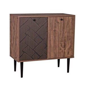 ΠΑΠΟΥΤΣΟΘΗΚΗ Fylliana "Home" 2227 ΜΕ 2 ΠΟΡΤΕΣ ΚΑΙ 4 ΡΑΦΙΑ ΜΑΥΡΟ GREY OAK-ΜΑΥΡΟ 75x37x75εκ