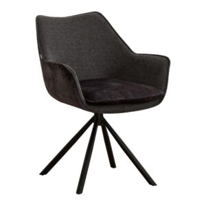 ΠΕΡΙΣΤΡΕΦΟΜΕΝΗ ΚΑΡΕΚΛΑ Fylliana FL5064 ΜΕ ΜΕΤΑΛΛΙΚΑ ΠΟΔΙΑ ΚΑΙ ΓΚΡΙ ΧΡΩΜΑ ΥΦΑΣΜΑΤΟΣ 62x61