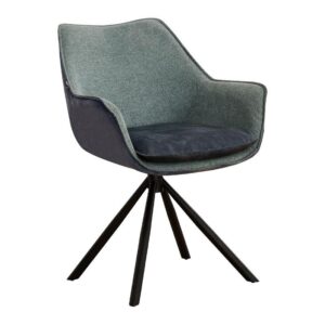 ΠΕΡΙΣΤΡΕΦΟΜΕΝΗ ΚΑΡΕΚΛΑ Fylliana FL5064 ΜΕ ΜΕΤΑΛΛΙΚΑ ΠΟΔΙΑ ΚΑΙ ΠΡΑΣΙΝΟ ΧΡΩΜΑ ΥΦΑΣΜΑΤΟΣ 62x61