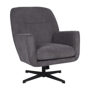 ΠΕΡΙΣΤΡΕΦΟΜΕΝΗ ΠΟΛΥΘΡΟΝΑ Fylliana Rachel ΓΚΡΙ ΧΡΩΜΑ ΥΦΑΣΜΑΤΟΣ ΜΕ ΜΑΥΡΗ ΜΕΤΑΛΛΙΚΗ ΒΑΣΗ 76x80x91