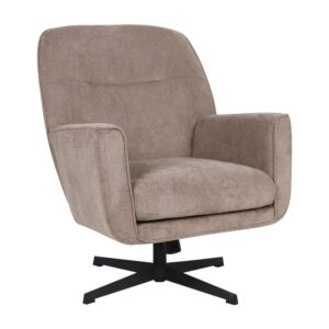 ΠΕΡΙΣΤΡΕΦΟΜΕΝΗ ΠΟΛΥΘΡΟΝΑ Fylliana Rachel ΜΠΕΖ ΧΡΩΜΑ ΥΦΑΣΜΑΤΟΣ ΜΕ ΜΑΥΡΗ ΜΕΤΑΛΛΙΚΗ ΒΑΣΗ 76x80x91