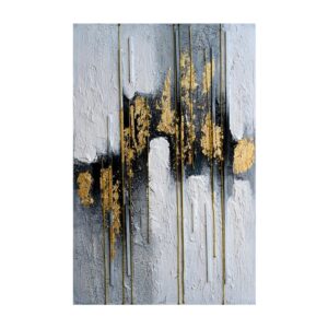 ΠΙΝΑΚΑΣ ΣΕ ΚΑΜΒΑ Fylliana FL5512 ΓΚΡΙ-ΜΑΥΡΟ-ΧΡΥΣΟ 80x3x120εκ