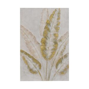 ΠΙΝΑΚΑΣ ΣΕ ΚΑΜΒΑ Fylliana ΛΕΥΚΟ-ΧΡΥΣΟ 80x120xεκ