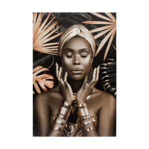 ΠΙΝΑΚΑΣ ΣΕ ΚΑΜΒΑ ΜΕ ΕΚΤΥΠΩΣΗ Fylliana FL246002 ΜΑΥΡΟ-ΚΑΦΕ-ΧΡΥΣΟ 60x3x90εκ