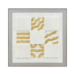 ΠΙΝΑΚΑΣ ΣΕ ΚΑΜΒΑ ΜΕ ΠΛΑΙΣΙΟ Fylliana FL25169 ΓΚΡΙ-ΛΕΥΚΟ-ΧΡΥΣΟ 102x7x102εκ