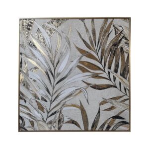 ΠΙΝΑΚΑΣ ΣΕ ΚΑΜΒΑ ΜΕ ΠΛΑΣΤΙΚΟ ΠΛΑΙΣΙΟ Fylliana FL251381 ΧΡΥΣΟ-ΛΕΥΚΟ-ΜΠΕΖ 50x3x50εκ