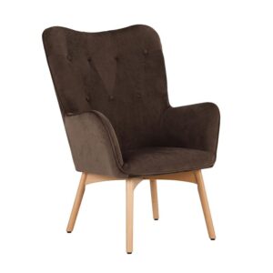 ΠΟΛΥΘΡΟΝΑ Fylliana 8009 ΚΑΦΕ ΒΕΛΟΥΔΟ ΜΕ ΞΥΛΙΝΑ ΠΟΔΙΑ 67x72x97εκ