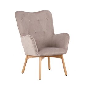 ΠΟΛΥΘΡΟΝΑ Fylliana 8009 ΜΠΕΖ ΒΕΛΟΥΔΟ ΜΕ ΞΥΛΙΝΑ ΠΟΔΙΑ 67x72x97εκ