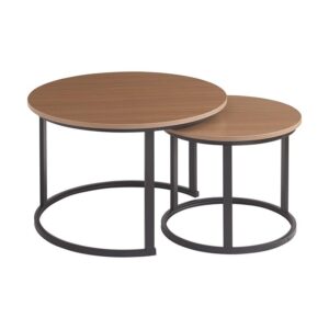 ΣΕΤ 2 ΒΟΗΘΗΤΙΚΑ ΤΡΑΠΕΖΑΚΙΑ Fylliana FL3723 ΑΝΟΙΧΤΟ ΚΑΦΕ 50x50x39εκ & 70x70x46εκ