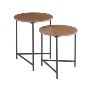 ΣΕΤ 2 ΒΟΗΘΗΤΙΚΑ ΤΡΑΠΕΖΑΚΙΑ Fylliana FL6402 ΑΝΟΙΧΤΟ ΚΑΦΕ 45x45x50εκ & 50x50x60εκ