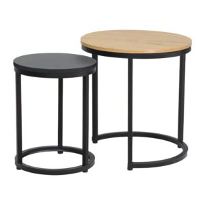 ΣΕΤ 2 ΒΟΗΘΗΤΙΚΑ ΤΡΑΠΕΖΑΚΙΑ Fylliana Fonzy SONOMA-ΜΑΥΡΟ ΧΡΩΜΑ 45x45x48εκ