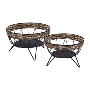 ΣΕΤ 2 ΜΕΤΑΛΛΙΚΑ ΚΑΛΑΘΙΑ Fylliana ΜΑΥΡΟ ΧΡΩΜΑ 30x30x18