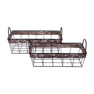 ΣΕΤ 2 ΜΕΤΑΛΛΙΚΑ ΚΑΛΑΘΙΑ Fylliana ΜΑΥΡΟ ΧΡΩΜΑ 42x28x18