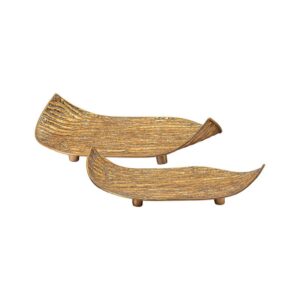 ΣΕΤ 2 ΜΕΤΑΛΛΙΚΟΙ ΔΙΣΚΟΙ Fylliana FL245 ΧΡΥΣΟ ΑΝΤΙΚΕ ΧΡΩΜΑ 49x26x12εκ & 43x20x10εκ