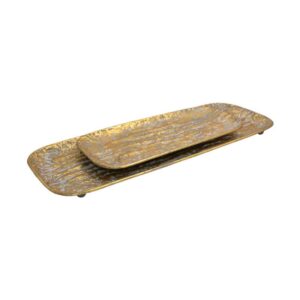 ΣΕΤ 2 ΜΕΤΑΛΛΙΚΟΙ ΔΙΣΚΟΙ Fylliana FL477 ΧΡΥΣΟ ΑΝΤΙΚΕ ΧΡΩΜΑ 58x20x3 & 38x16x3εκ