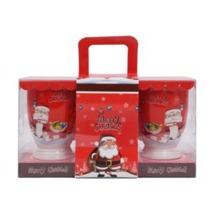 ΣΕΤ 2 ΧΡΙΣΤΟΥΓΕΝΝΙΑΤΙΚΕΣ ΚΟΥΠΕΣ "Santa claus" ΚΟΚΚΙΝΟ ΧΡΩΜΑ 8