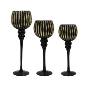 ΣΕΤ 3 ΓΥΑΛΙΝΑ ΚΗΡΟΠΗΓΙΑ Fylliana FL6688 ΜΑΥΡΟ-ΧΡΥΣΟ ΧΡΩΜΑ 30-35-40εκ