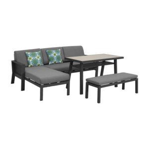 ΣΕΤ ΚΗΠΟΥ 4 ΤΕΜΑΧΙΩΝ Fylliana Iowa ΓΚΡΙ ΧΡΩΜΑ 220x165x75εκ