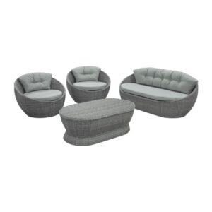 ΣΕΤ ΣΑΛΟΝΙ ΕΞΟΧΗΣ Fylliana Aluminium "Komal" ΓΚΡΙ ΧΡΩΜΑ