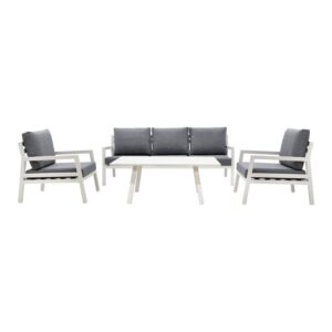 ΣΕΤ ΣΑΛΟΝΙ ΚΗΠΟΥ 4 ΤΕΜΑΧΙΩΝ Fylliana Santiago ΛΕΥΚΟ ΧΡΩΜΑ 188x80x70εκ