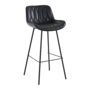 ΣΚΑΜΠΟ ΜΠΑΡ Fylliana FL2033 ΜΑΥΡΟ ΤΕΧΝΟΔΕΡΜΑ ΜΕ ΑΝΘΡΑΚΙ-ΜΑΥΡΟ ΜΕΤΑΛΛΙΚΟ ΣΚΕΛΕΤΟ 48x50x101εκ