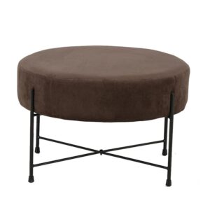 ΣΚΑΜΠΟ ΣΤΡΟΓΓΥΛΟ Fylliana 102 ΚΑΦΕ ΒΕΛΟΥΔΟ ΜΕ ΜΕΤΑΛΛΙΚΑ ΠΟΔΙΑ 60x60x40εκ