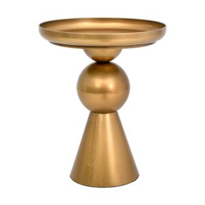 ΣΤΡΟΓΓΥΛΟ ΜΕΤΑΛΛΙΚΟ ΤΡΑΠΕΖΑΚΙ Fylliana FL620277 ΧΡΥΣΟ ΧΡΩΜΑ 41x52εκ