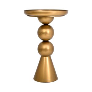 ΣΤΡΟΓΓΥΛΟ ΜΕΤΑΛΛΙΚΟ ΤΡΑΠΕΖΑΚΙ Fylliana FL620278 ΧΡΥΣΟ ΧΡΩΜΑ 41x67εκ