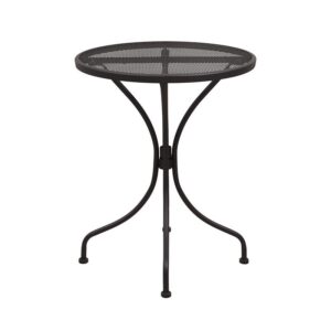 ΣΤΡΟΓΓΥΛΟ ΜΕΤΑΛΛΙΚΟ ΤΡΑΠΕΖΙ ΕΞΟΧΗΣ Fylliana 003 ΚΑΦΕ ΧΡΩΜΑ 60x73εκ