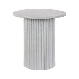 ΣΤΡΟΓΓΥΛΟ ΤΡΑΠΕΖΑΚΙ ΣΑΛΟΝΙΟΥ Fylliana FL2063 ΓΚΡΙ ΧΡΩΜΑ 46x48εκ