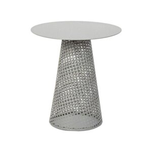 ΣΤΡΟΓΓΥΛΟ ΤΡΑΠΕΖΑΚΙ ΣΑΛΟΝΙΟΥ Fylliana FL2902 ΓΚΡΙ ΧΡΩΜΑ 35x38εκ