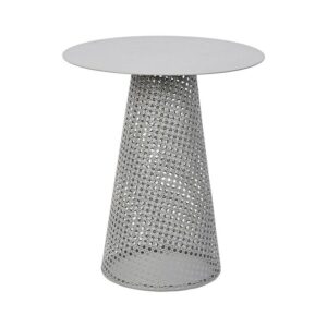 ΣΤΡΟΓΓΥΛΟ ΤΡΑΠΕΖΑΚΙ ΣΑΛΟΝΙΟΥ Fylliana FL2902 ΓΚΡΙ ΧΡΩΜΑ 40x46εκ