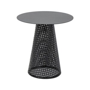 ΣΤΡΟΓΓΥΛΟ ΤΡΑΠΕΖΑΚΙ ΣΑΛΟΝΙΟΥ Fylliana FL2902 ΜΑΥΡΟ ΧΡΩΜΑ 35x38εκ