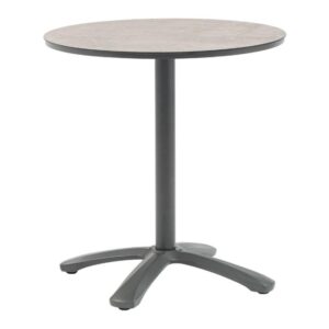 ΣΤΡΟΓΓΥΛΟ ΤΡΑΠΕΖΙ HPL ΚΗΠΟΥ Fylliana Silvio ΓΚΡΙ ΧΡΩΜΑ 60x72εκ