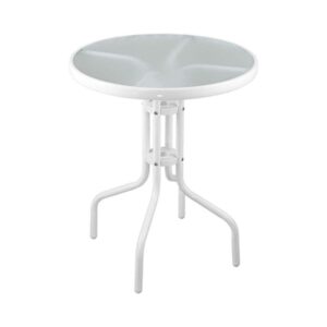 ΣΤΡΟΓΓΥΛΟ ΤΡΑΠΕΖΙ ΚΗΠΟΥ Fylliana FL10761 ΛΕΥΚΟ ΧΡΩΜΑ 60x70εκ