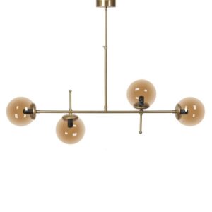 ΤΕΤΡΑΦΩΤΟ ΚΡΕΜΑΣΤΟ ΦΩΤΙΣΤΙΚΟ ΡΑΓΑ ΟΡΟΦΗΣ ΜΕΤΑΛΛΙΚΟ Fylliana ΜΠΡΟΝΖΕ-ΜΕΛΙ ΧΡΩΜΑ Ε14 100x15x60εκ