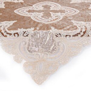 ΤΡΑΠΕΖΟΜΑΝΤΗΛΟ FYLLIANA ΚΑΦΕ ΣΚΟΥΡΟ ΧΡΩΜΑ 85x85εκ