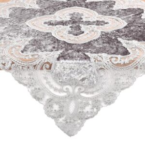 ΤΡΑΠΕΖΟΜΑΝΤΗΛΟ FYLLIANA ΜΠΛΕ-ΓΚΡΙ ΧΡΩΜΑ 85x85εκ