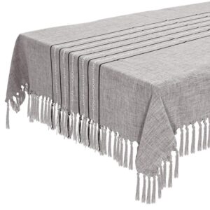 ΤΡΑΠΕΖΟΜΑΝΤΗΛΟ ΜΕ ΚΡΟΣΣΙΑ Fylliana ΓΚΡΙ-ΣΙΕΛ ΡΙΓΑ 135x180εκ