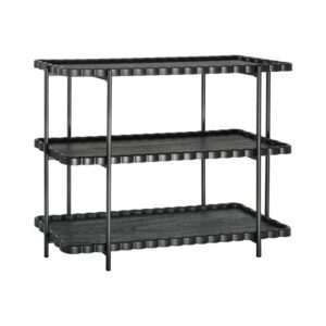 ΤΡΙΩΡΟΦΗ ΒΟΗΘΗΤΙΚΗ ΡΑΦΙΕΡΑ MDF ΜΕ ΜΕΤΑΛΛΙΚΑ ΠΟΔΙΑ Fylliana FL03250 ΜΑΥΡΟ ΧΡΩΜΑ 122x42x96εκ