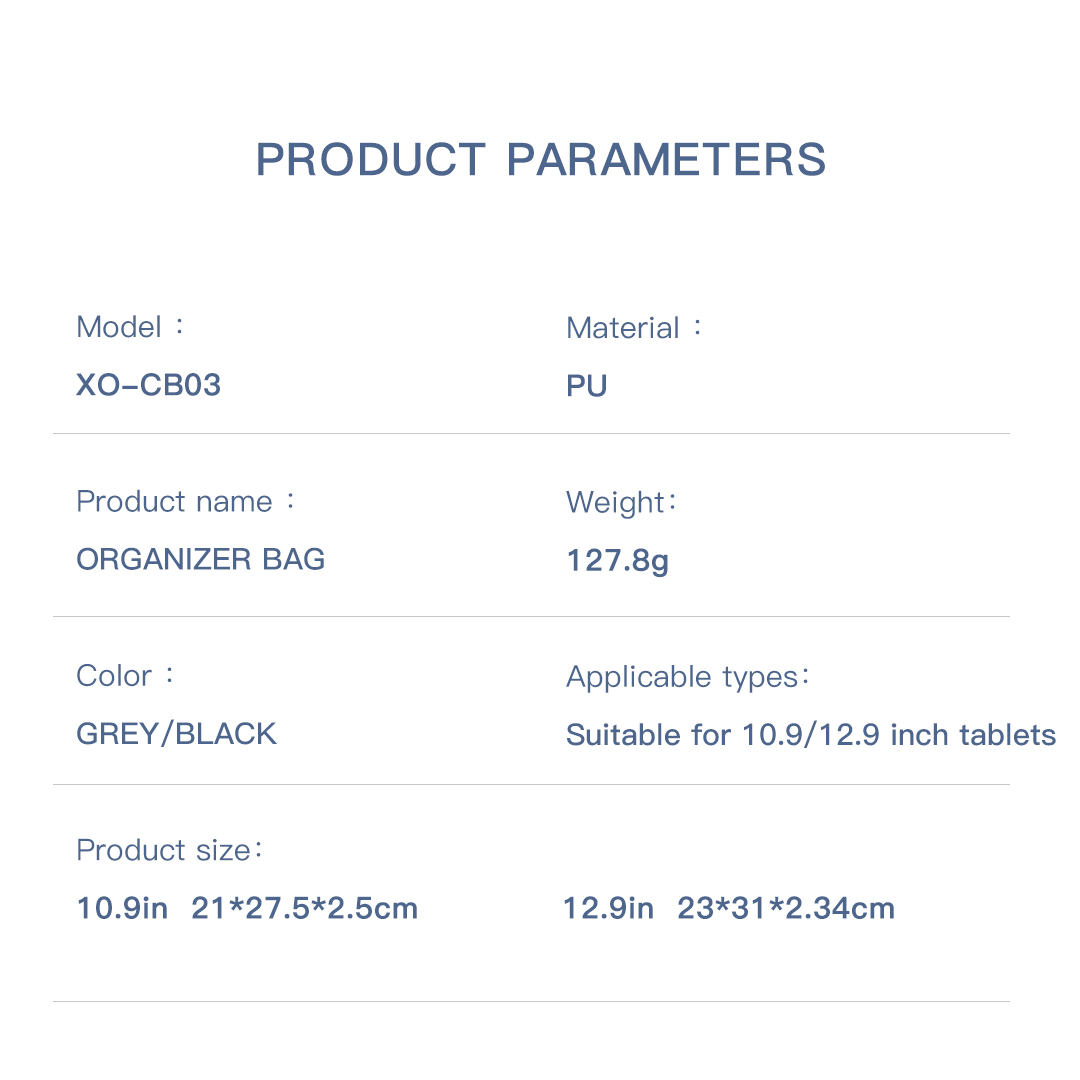 Τσάντα tablet XO CB03 iPad Μαύρη (10.9 ιντσών) Τσάντα tablet XO CB03 iPad Μαύρη (10.9 ιντσών) - Image 2