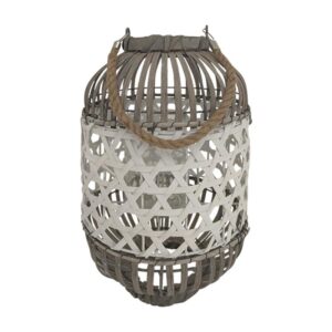 ΦΑΝΑΡΙ BAMBOO Fylliana Land ΜΕ ΓΥΑΛΙ ΚΑΦΕ-ΛΕΥΚΟ ΧΡΩΜΑ 22x35 sls