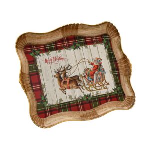 ΧΡΙΣΤΟΥΓΕΝΝΙΑΤΙΚΟΣ ΠΛΑΣΤΙΚΟΣ ΔΙΣΚΟΣ ΣΕΡΒΙΡΙΣΜΑΤΟΣ Fylliana FL10551 ΚΟΚΚΙΝΟ-ΛΕΥΚΟ 43x30x3εκ