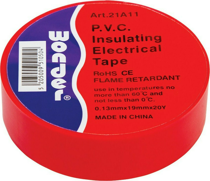 Ταινία μονωτική Wonder κόκκινη 19mmx20m Ταινία μονωτική Wonder κόκκινη 19mmx20m