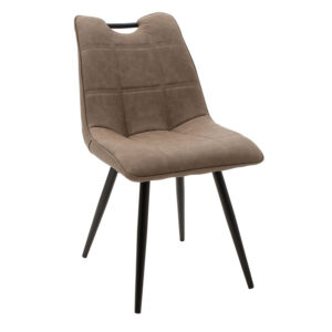Καρέκλα Nely pakoworld PU καφέ antique-μαύρο πόδι