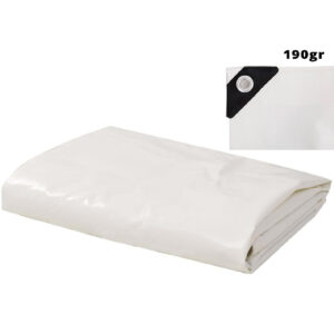 Μουσαμάδες 190gr 6 * 12m λευκοί αδιάβροχοι με κρίκους